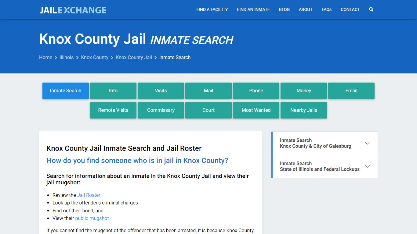 Inmate Search: Roster & Mugshots - Knox County Jail, IL